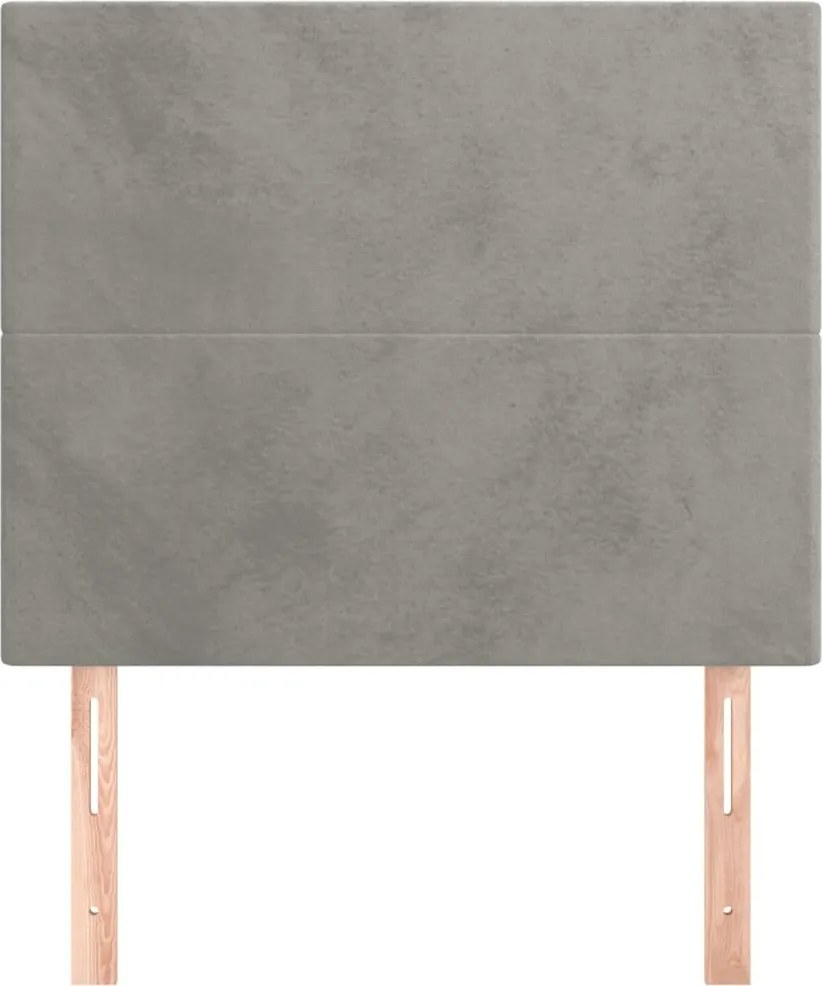 világosszürke bársony fejtámla 90x5x118/128 cm