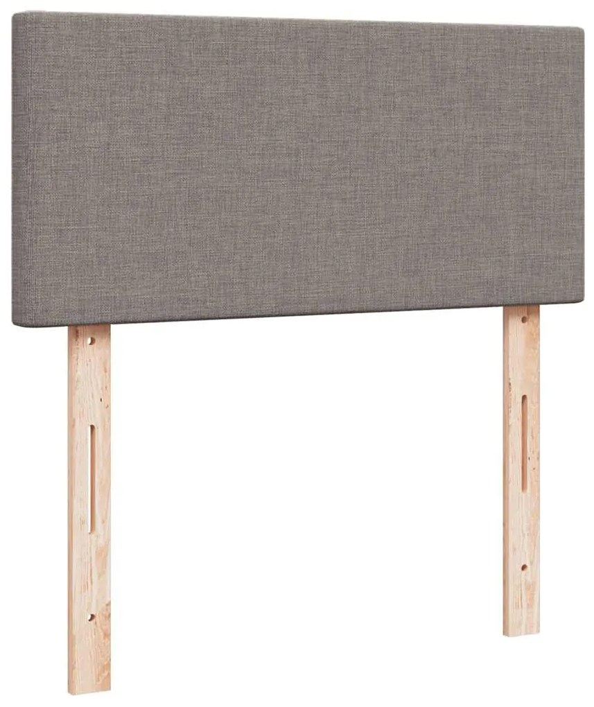 tópszínű szövet ottomán ágy matraccal & LED-ek 90x200 cm