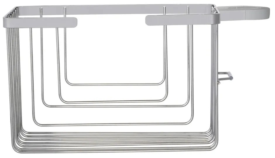 Fényes ezüstszínű öntapadós rozsdamentes acél fürdőszobai polc Valognes – Wenko