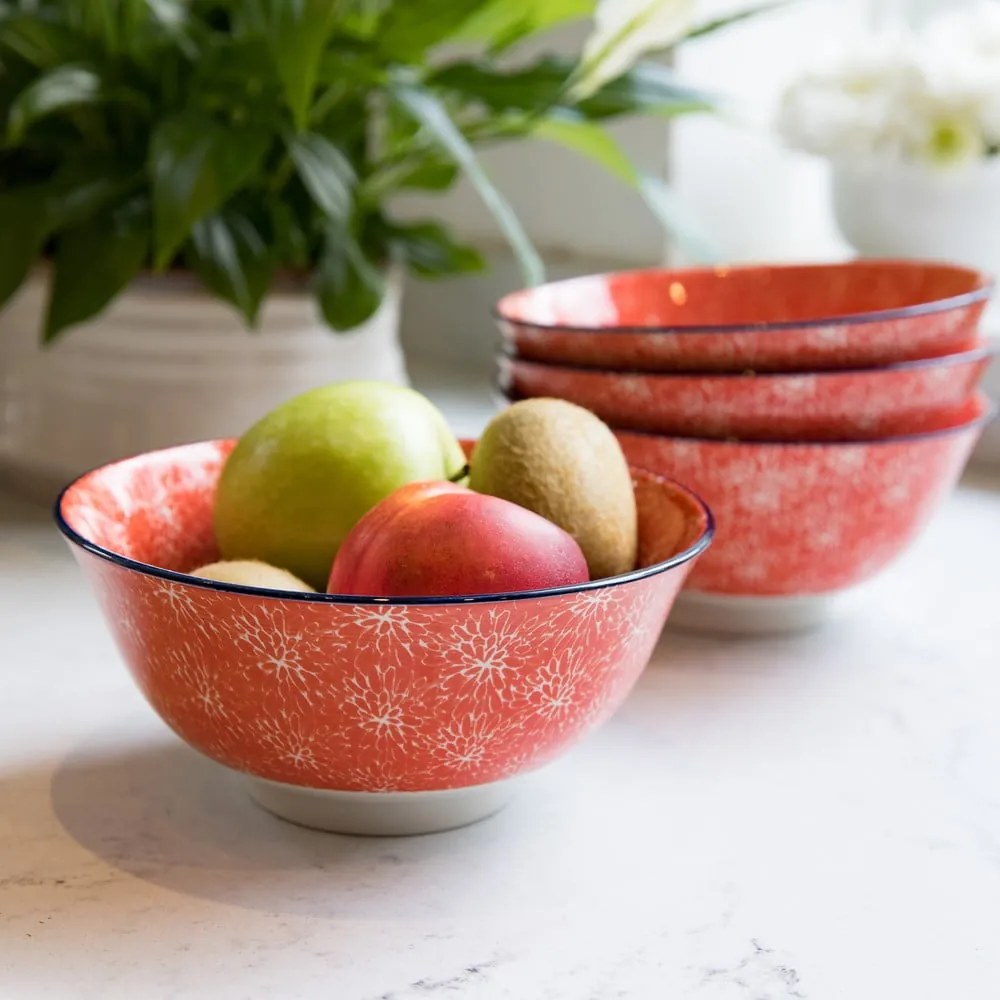 Floral piros kerámia tál, ø 16 cm - Kitchen Craft