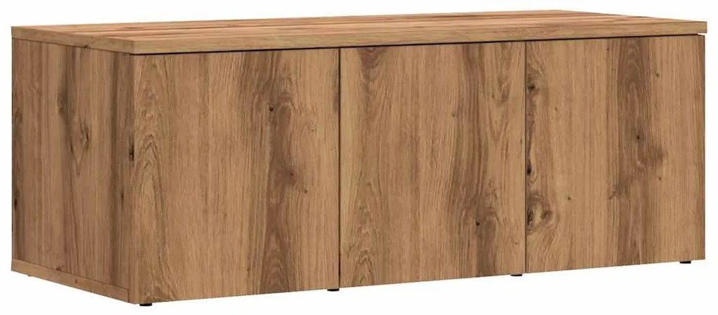 kézműves tölgy színű szerelt fa TV-szekrény 80x34x30 cm