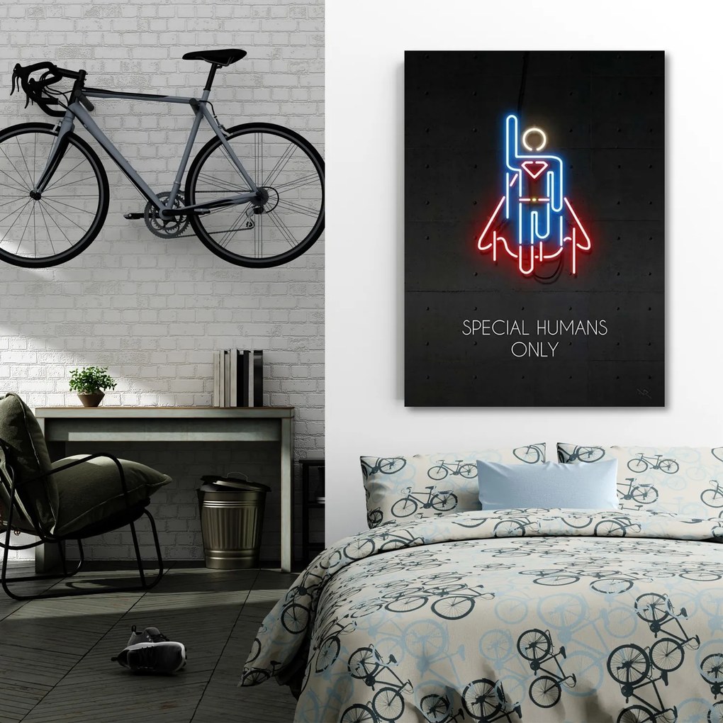 Gario Vászonkép Neon superman - Rubiant Méret: 70 x 100 cm