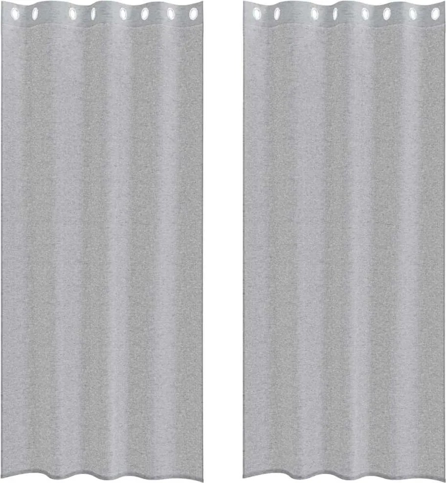 vidaXL Voile Függöny 2 pcs Sötétszürke 225 x 140 cm Poliészter