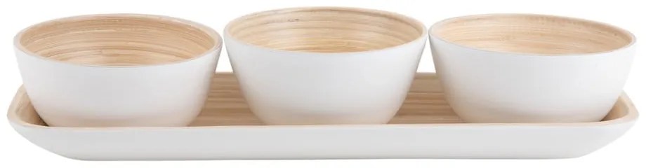 Fehér bambusz szervírozó készlet Puro – PT LIVING