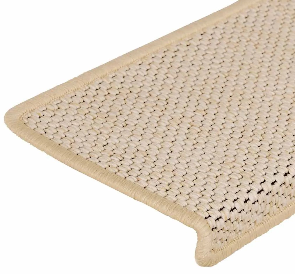 15 db szizál hatású krémszínű öntapadó lépcsőszőnyeg 65x21x4 cm