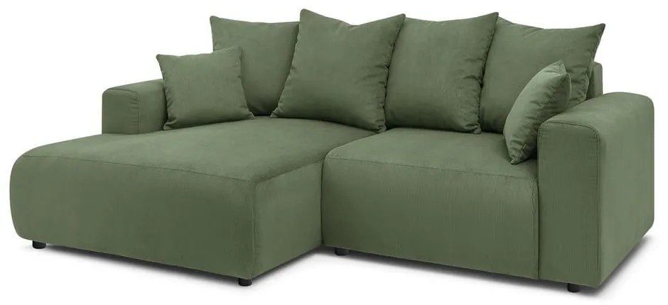 Zöld bársony sarokkanapé Enjoy – Bobochic Paris