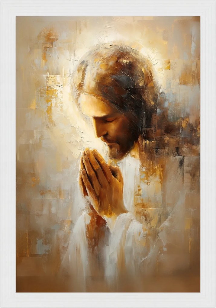 Poszter Keret Fa Jézus Krisztus Imádság Vallásos Művészet 40x60