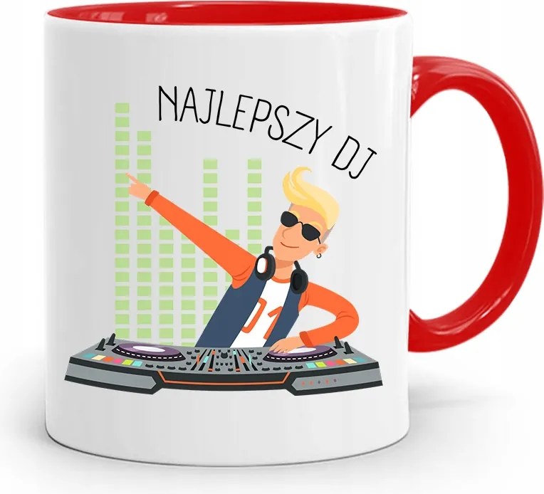 Dja Zene Bögre Piros Legjobb Dj Ajándék fényképes nyomtatással