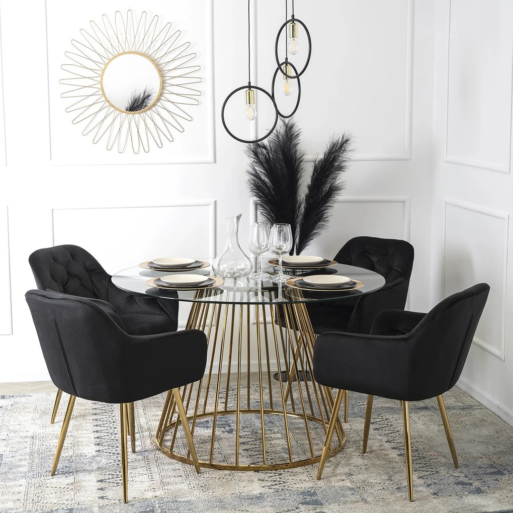 Kerek Üveg Étkezőasztal. OLIVIER 120 cm