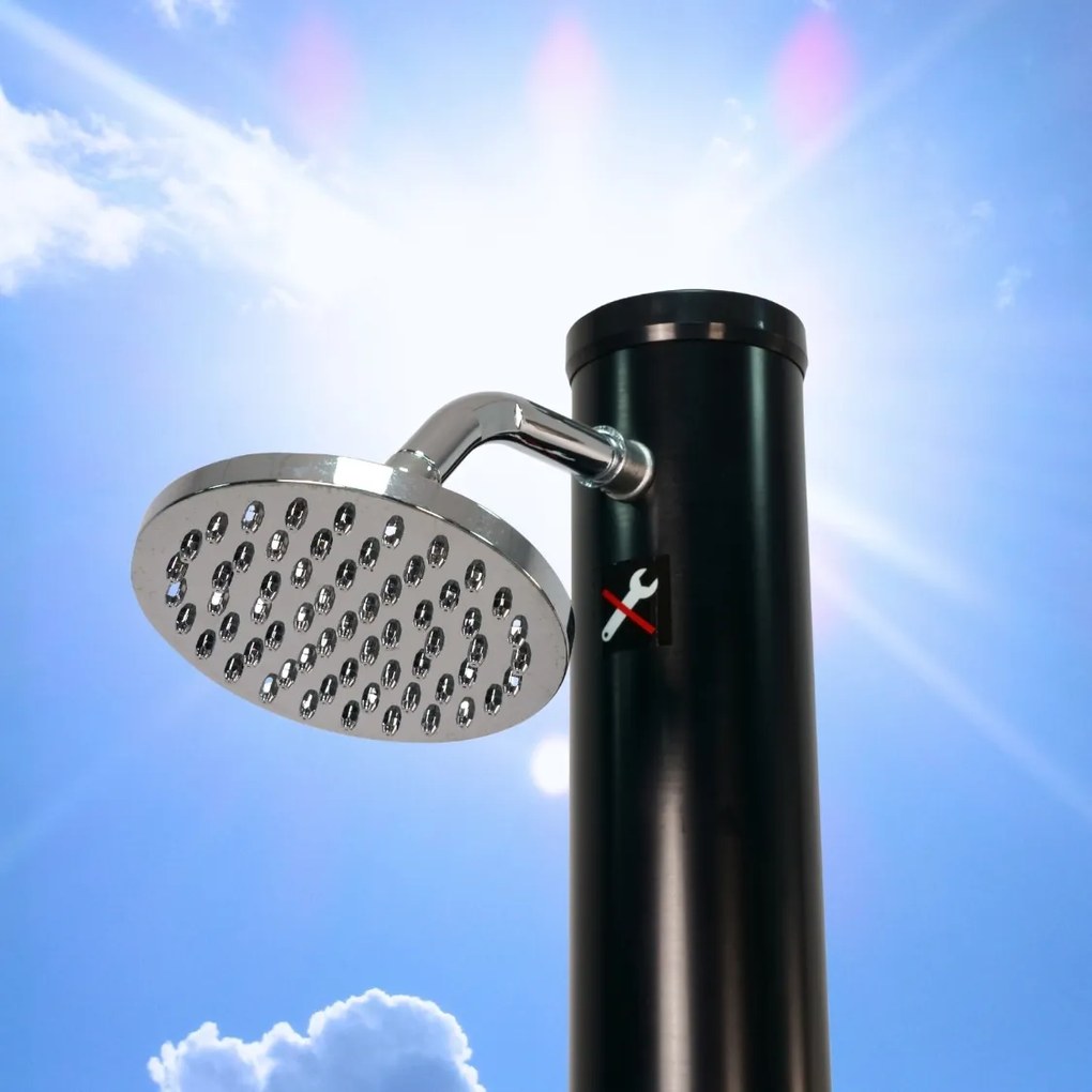 DELFINA napelemes zuhany, 20l, fekete Jurhan