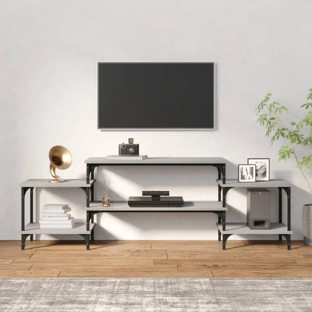 szürke sonoma színű szerelt fa TV-szekrény 157x35x52 cm