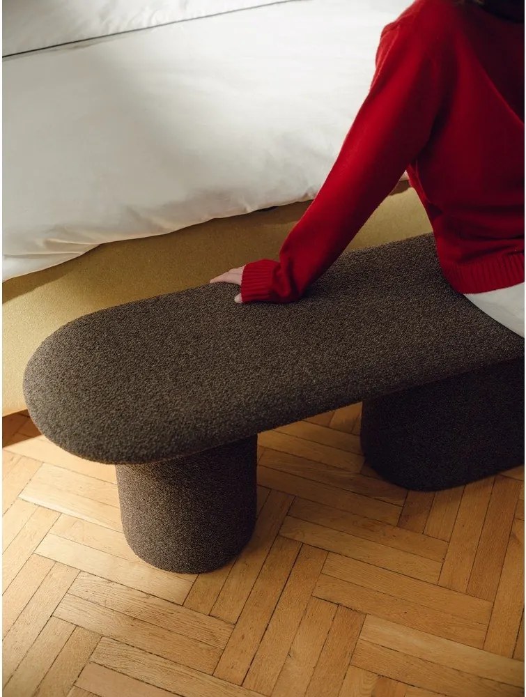 Barna buklé párnázott pad Rull – noo.ma