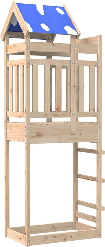vidaXL Játék Torny Barna 85 x 52,5 x 239 cm Tömör fenyőfa