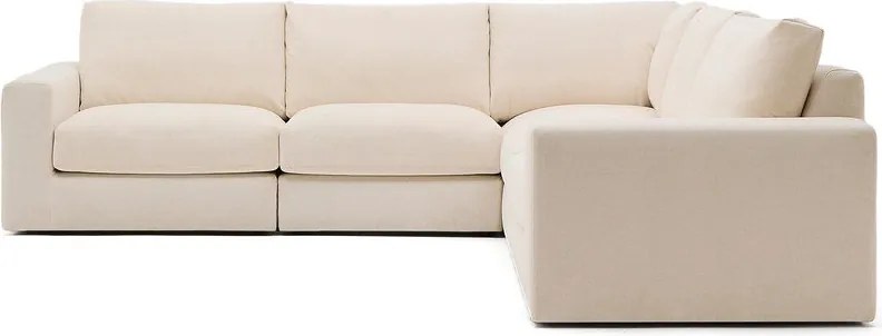 Bézs zsenília sarokkanapé (variálható sarok-L alakú) Alea – Kave Home