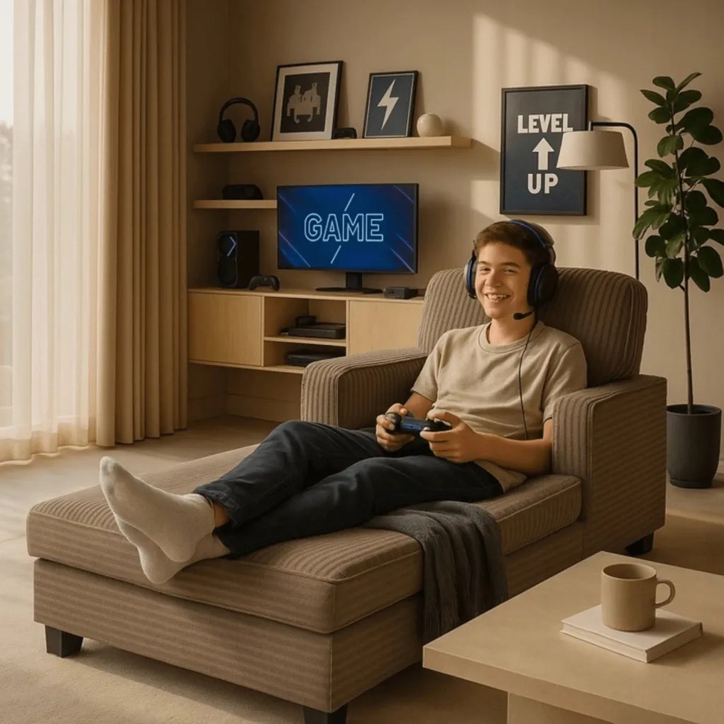 Modern Fotel Barnás-Bézs Színben. NEO