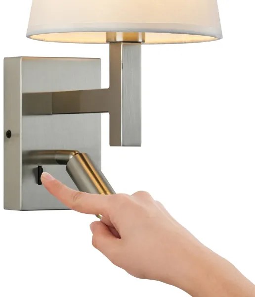 Brilagi - LED Fali lámpa DEYA 1xE14/40W/230V + LED/3W fehér/matt króm