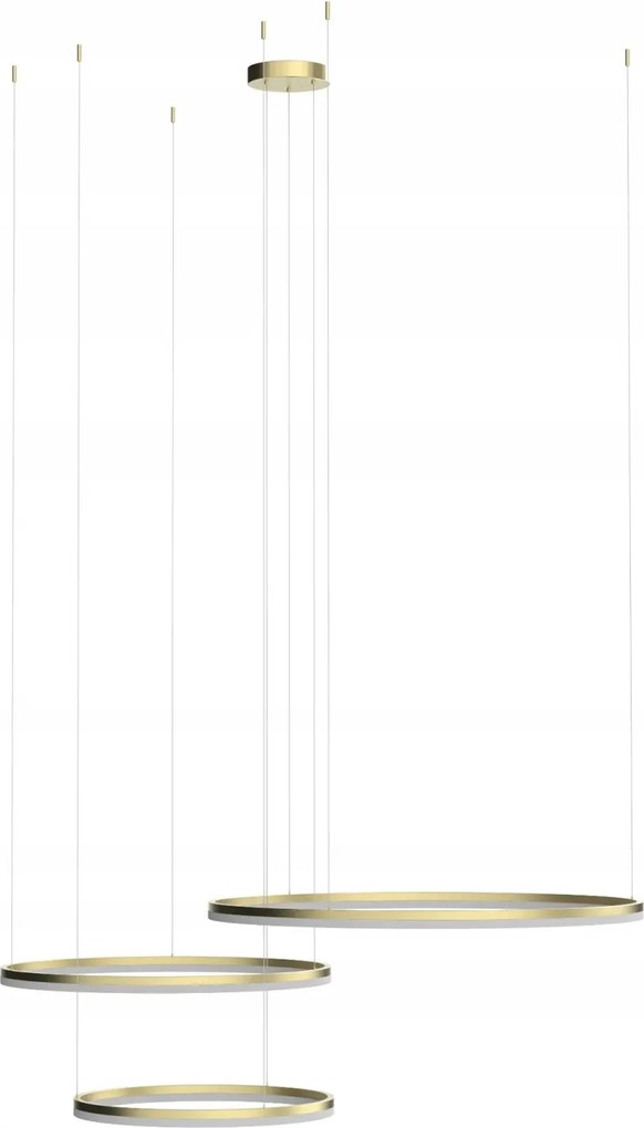 Sárgaréz függeszték lámpa 3 kör véggel, állítható színnel Halo távirányító