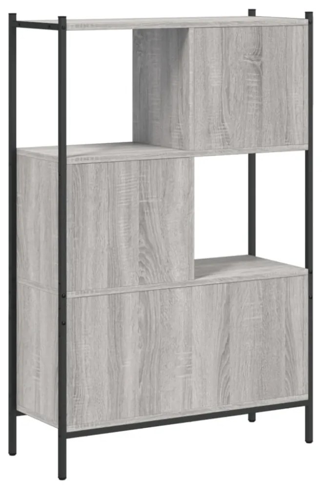 szürke sonoma színű szerelt fa könyvespolc 72x28x109 cm