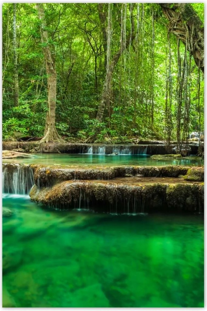 Poszterek 80x120 Erawan vízesés Thaiföld