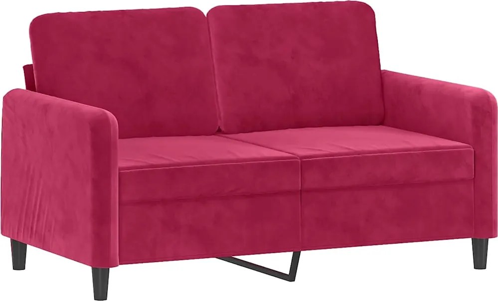 vidaXL kétszemélyes bordó bársony kanapé 120 cm