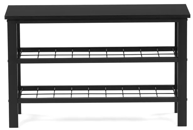 Fekete Fém Cipőtartó, 2 Polcos