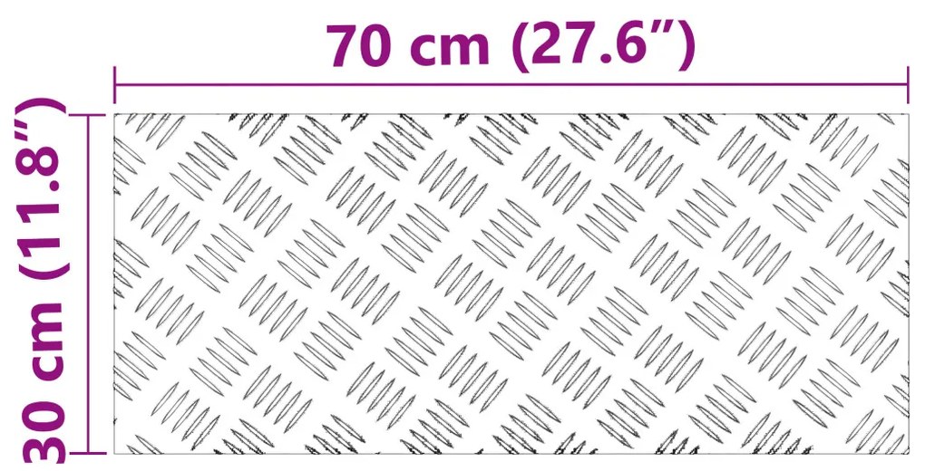 Alumínium Gyémánt Lapok 2 db Csúszásgátló 70x30 cm