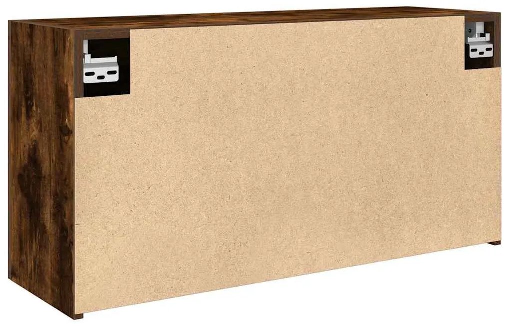 füstös tölgyszínű szerelt fa fali fürdőszobaszekrény 80x25x40cm