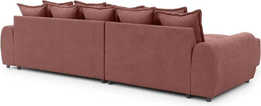 Terrakotta színű sarokkanapé (bal oldali-heverő résszel) Albane – Ropez