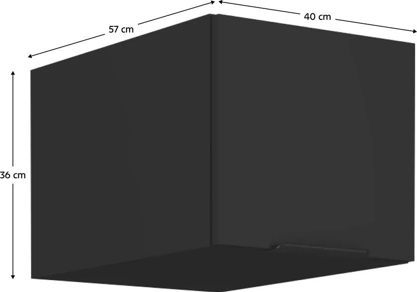 Felső szekrény, fekete, SIBER 40 NAGU-36 1F