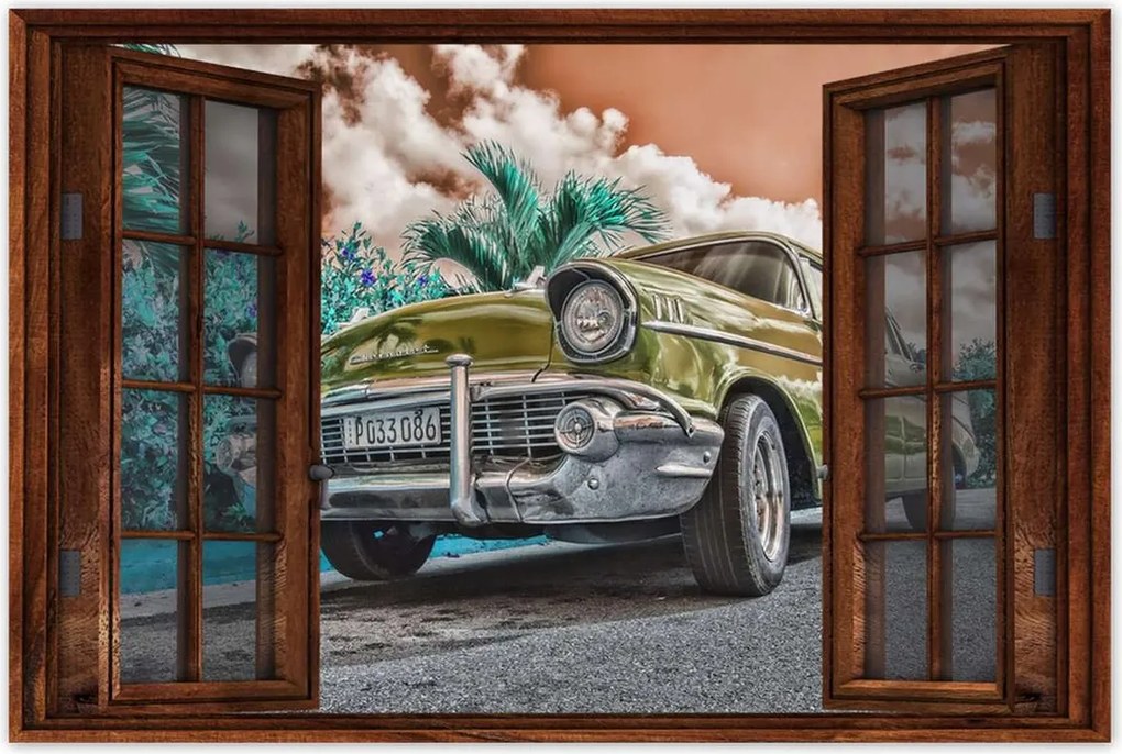 Poszterek 60x40 Sárga antik autó