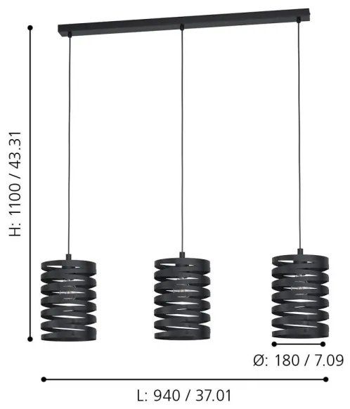 Eglo 99347 - Csillár zsinóron CREMELLA 3xE27/40W/230V
