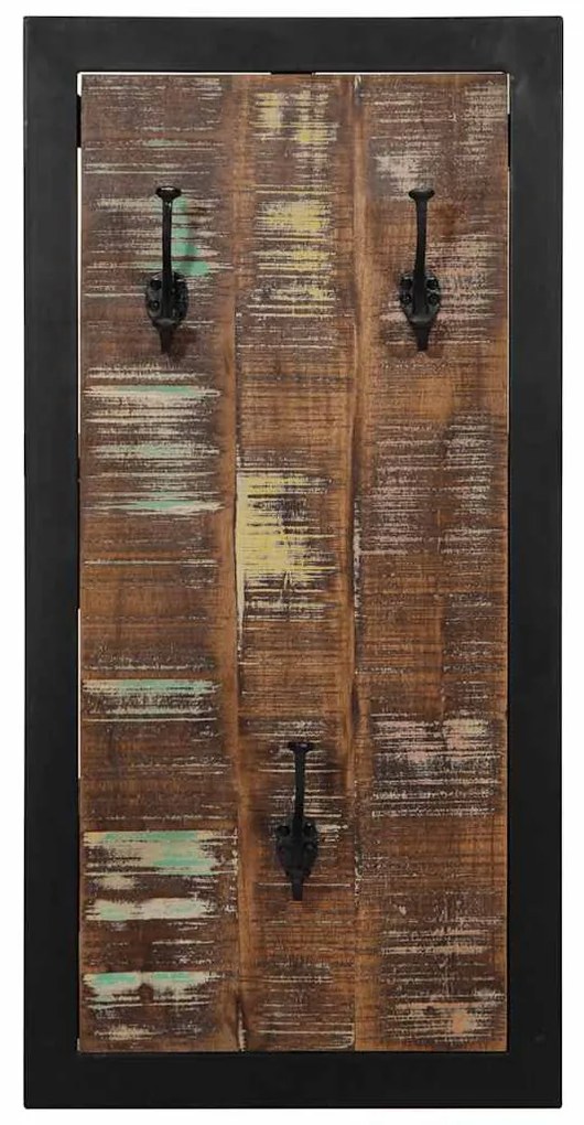 kabátállvány többszínű 40x2x80 cm tömörfa, újrahasznosított fa
