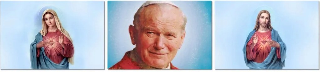 Vászonkép 3x 60x40 II. János Pál pápa