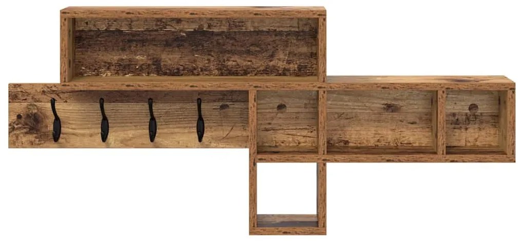 Fali Kabáthorog polcokkal Régi fa 100 x 12 x 43.5 cm Faanyag