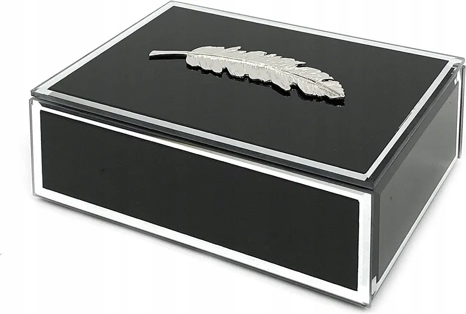 Ékszertartó Doboz Tollal 16x12cm Fekete