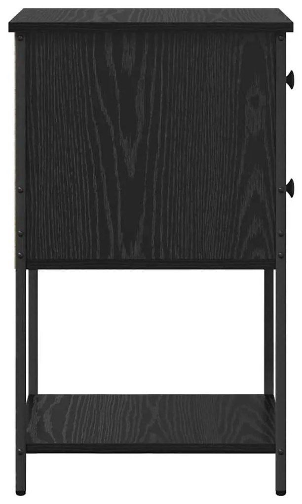 Éjjeliszekrény 2 pcs Musta tammi 32 x 42 x 70 cm Faanyag