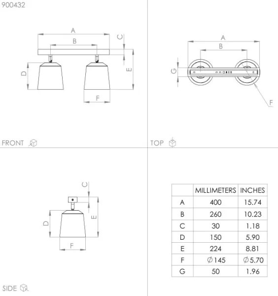 Eglo 900432 - spotlámpa COTORRO 2xE27/25W/230V