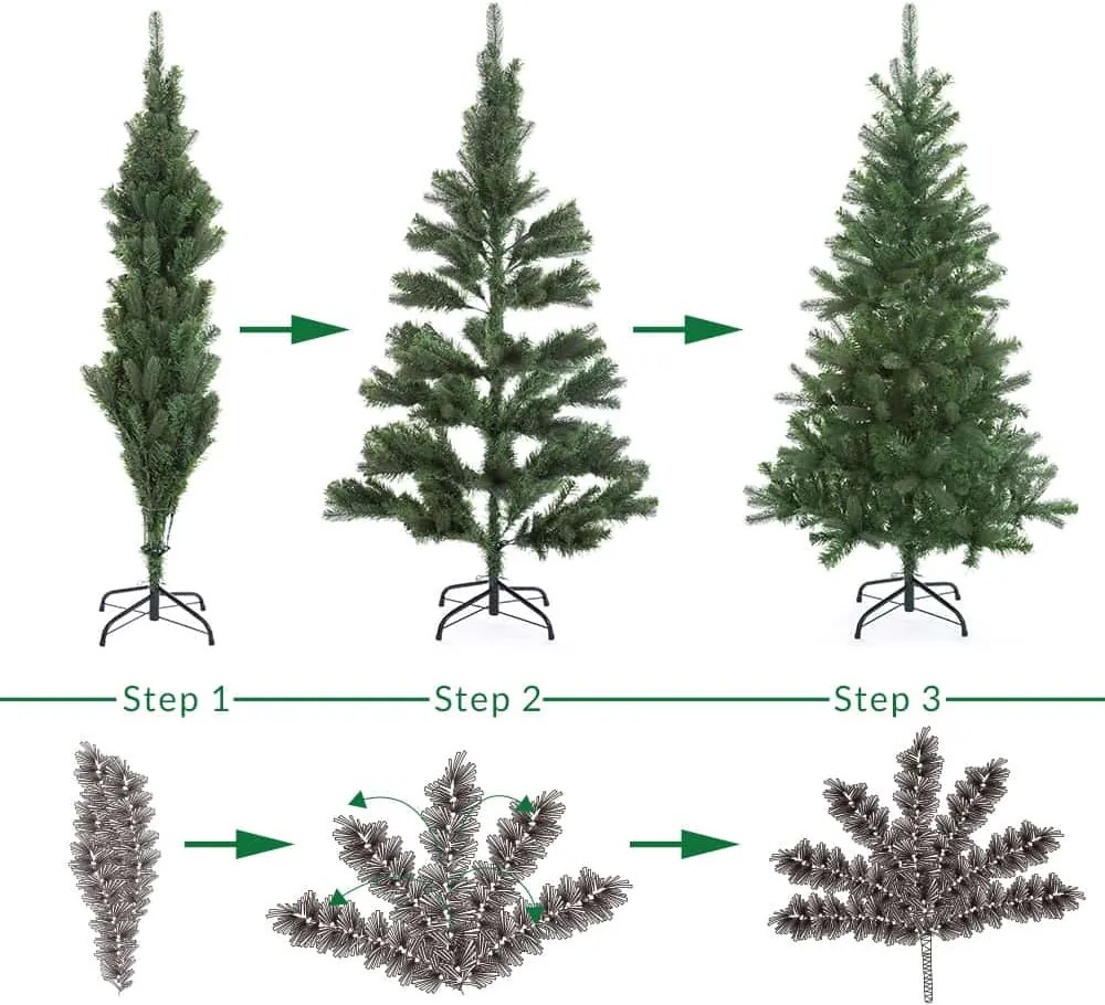 Casaria® Műkarácsonyfa 140 cm + állvány