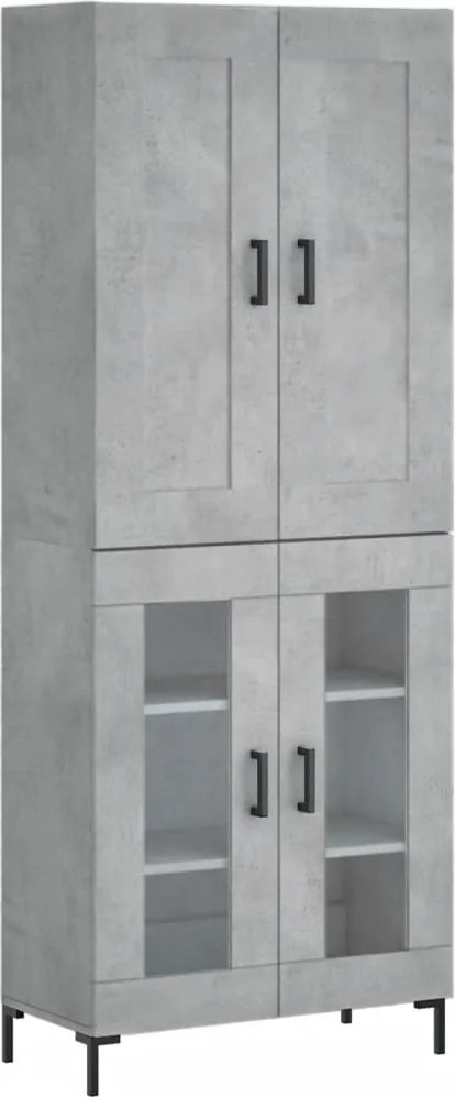 vidaXL betonszürke szerelt fa magasszekrény 69,5 x 34 x 180 cm