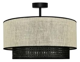 Duolla - Felületre szerelhető csillár RATTAN YUTE 1xE27/15W/230V átm. 45 cm krémes/fekete
