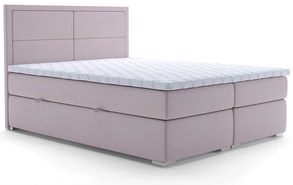 Franciaágy Boxspring 180 cm Menorra (rózsaszín) (tárolóhellyel). Akció -17%. 1020313