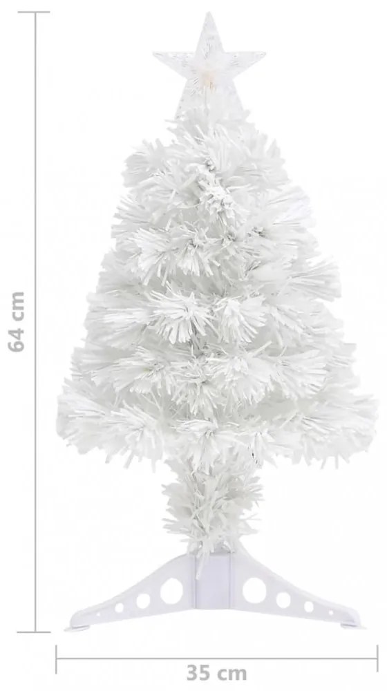 fehér száloptikás megvilágított műkarácsonyfa 64 cm