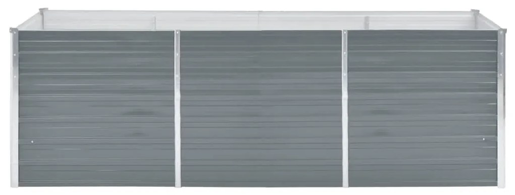 Szürke horganyzott acél kerti magaságyás 240 x 80 x 77 cm
