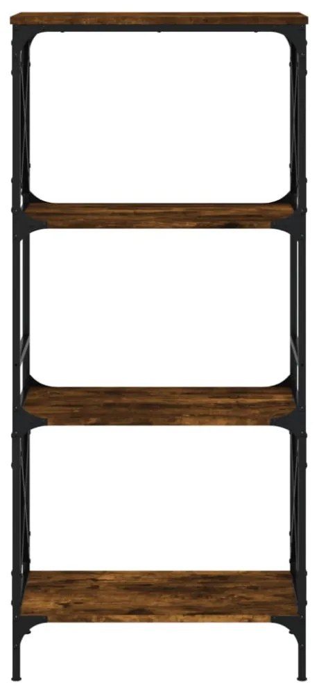 4 szintes füstös tölgy szerelt fa könyvespolc 59 x 35 x 132 cm