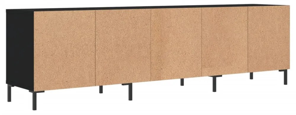 fekete szerelt fa TV-szekrény 150 x 30 x 44,5 cm