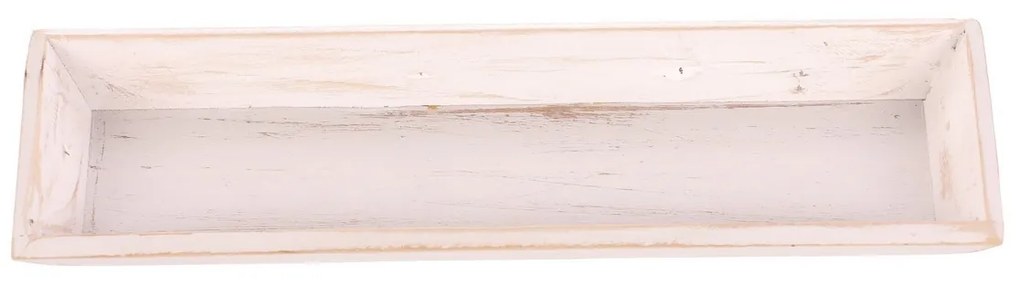 Fából készült tálca Riaza fehér, 35 x 12 x 3 cm
