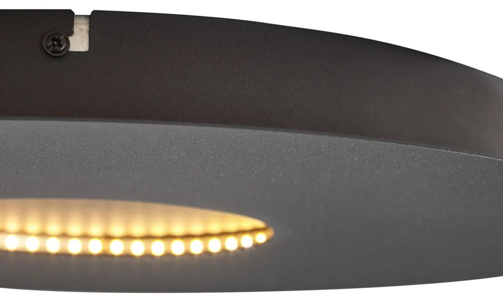 Modern mennyezeti lámpa fekete 40 cm LED-del 3 fokozatban szabályozható - Morning