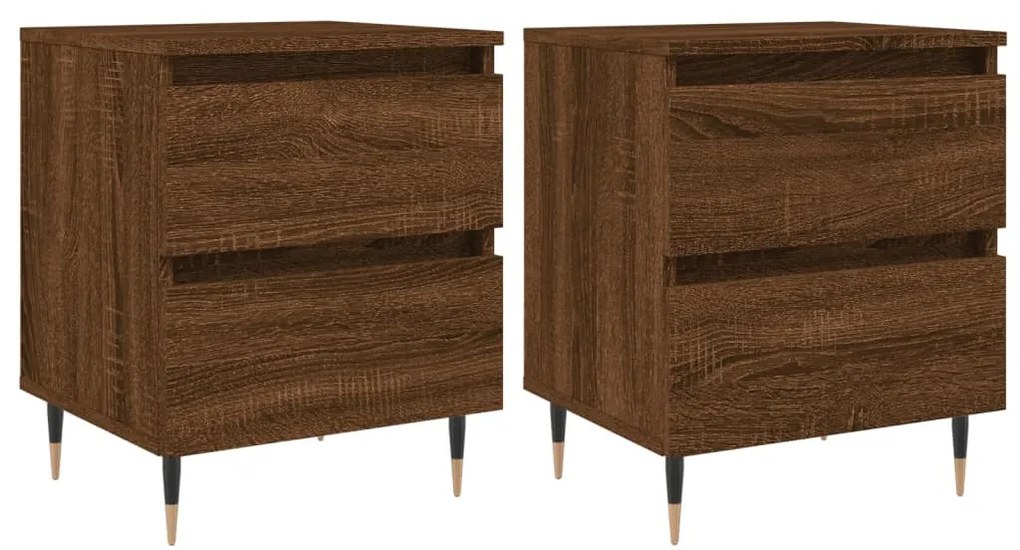 2 db barna tölgyszínű éjjeliszekrény 40 x 35 x 50 cm