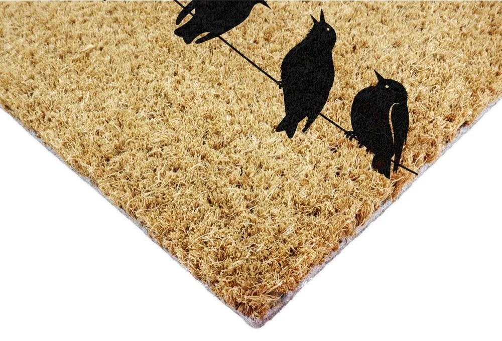 Kókuszrost lábtörlő 40x60 cm Birds On a Wire – Artsy Doormats