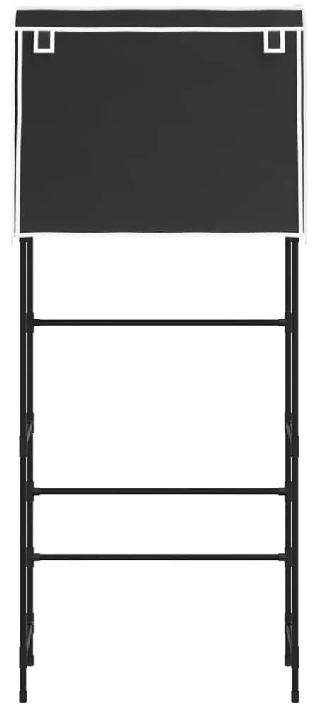 2 szintes fekete mosógép feletti tárolóállvány 71x29,5x170,5 cm